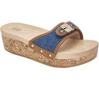 Scholl Donna Pescura Wedge Reese Sandalo, Denim Cognac, 37 EU