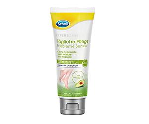 Scholl Expertcare - Crema quotidiana per piedi Sensitiv - con burro di karitè e olio di avocado, tollerabilità dermatologicamente testata, non profumata, ad assorbimento rapido, non grassa, 75 ml