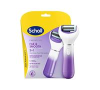 Scholl ExpertCare - Lima elettrica 2 in 1 e liscia, doppia velocità, per la rimozione di pelle dura e calli, batterie incluse