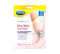 Scholl ExpertCare - Maschera nutriente per i piedi per la pelle secca, con olio di cocco, urea e burro di karité, idratazione 24 ore su 24 per la pelle secca dei piedi, 1 paio di calzini con maschera