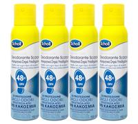 Scholl Fresh Step Deodorante Scarpe Spray Antiodore 48h Performance Contro i Cattivi Odori Non Lascia Aloni o Residui - 4 Flaconi da 150ml