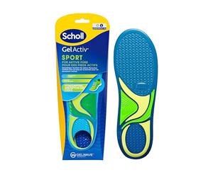 Scholl GelActiv Solette sportive da uomo, comode solette da corsa, per piedi freschi e freschi, super assorbimento degli urti e sospensioni con tecnologia GelWave, taglia 40,5-46