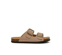 Scholl Jackie Sandalo Unisex in Pelle Scamosciata con Cinturini Regolabili e Suola in Sughero Naturale, Design Elegante e Confortevole con Fibbia Classica