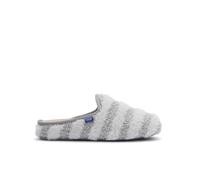 Scholl Maddy, Pantofole da casa con pelo sintetico a strisce, Donna, Grigio chiaro, 35 EU