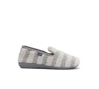 Scholl Maddy Shoe, Pantofole chiuse da casa con pelo sintetico a strisce, Donna, Grigio chiaro, 37 EU
