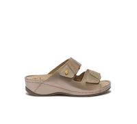 Scholl Nives, Sandali Donna a 2 cinturini con tecnologia in Memory Cushion - Oro - 38 EU