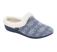 Scholl, Pantofola Donna Creamy Invernale con Fiocchi di Neve, Denim (41 EU)