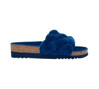 Scholl, Pantofola Donna Rory Soft in Microfibra con Plantare Bioprint, Blu (37 EU)