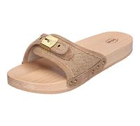 Scholl Pescura Flat Flex, Sandali Donna, Beige, 38 EU