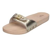 Scholl Pescura Flat, Sandali Donna, Platinum Gold, 37 EU