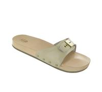 Scholl Pescura zoccoli ortopedici uomo in legno piatti Flat Original Sand Sabbia