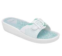 Scholl Sandali New Massage Fantasy in PVC bianco/acqua, N.36