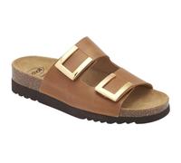 Scholl Ciabatte Donna MONTEREY 2 STRAPS Vintage leather bis Cognac