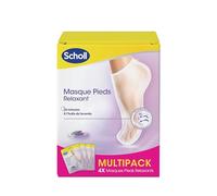 Scholl Set di 4 mascherine per piedi rilassanti, lavanda, per pelli secche, cura dei piedi, 4 paia di 2 calzini