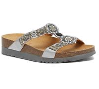 SCHOLL SHOES CALZATURA NEW BOGOTA' WEDGE SATIN+BEADS W SILVER/PEWTER 39