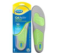 Scholl Solette Gel Activ Sport, Solette per Scarpe Sportive per Uomo con Tecnologia Antiodore, Garantiscono Ammortizzazione e Assorbimento degli Urti, Taglia 40-46.5, Confezione da 1 Paio