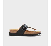 Scholl Tanisha 2.0 Sandalo Etnico in Tessuto Satin Nero