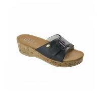 Scholl WAPPY LEATHER WOMENS MEMORY CUSHION NAVY BLUE 36