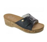 Scholl WAPPY LEATHER WOMENS MEMORY CUSHION NAVY BLUE 38