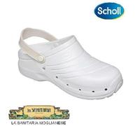SCHOLL zoccolo lavoro WORK LIGHT scarpa gomma leggerissima EVA cinturino BIANCO