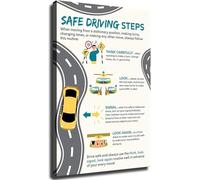 School and Community Poster Pedestrian Safety Guide Road Safety Steps Educational Wall Art(Unframed,08x12inch(20x30cm))