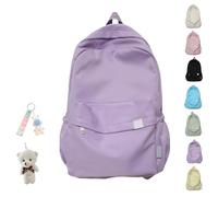 School Bag Aesthetic, Cute Backpack For School, Korean Backpack, Black Backpack School, Rucksack Aesthetic, Back To School Supplies For Teen Middle (Purple)