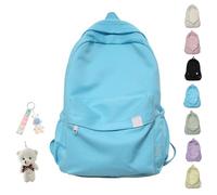 School Bag Aesthetic, Cute Backpack For School, Korean Backpack, Black Backpack School, Rucksack Aesthetic, Back To School Supplies For Teen Middle (Blue)