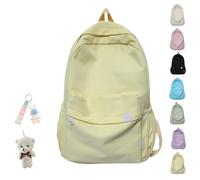 School Bag Aesthetic, Cute Backpack For School, Korean Backpack, Black Backpack School, Rucksack Aesthetic, Back To School Supplies For Teen Middle (Yellow)