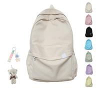 School Bag Aesthetic, Cute Backpack For School, Korean Backpack, Black Backpack School, Rucksack Aesthetic, Back To School Supplies For Teen Middle (Beige)