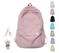 School Bag Aesthetic, Cute Backpack For School, Korean Backpack, Black Backpack School, Rucksack Aesthetic, Back To School Supplies For Teen Middle (Pink)