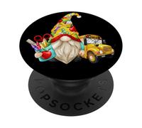 School Bus Driver Graphic For Women And Men Teacher Gnome PopSockets PopGrip Adesivo