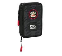 School Case With Accessories Paul Frank Campers Black 12.5 X 19.5 X... NUOVO