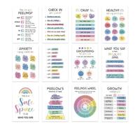 SChool Counselor Poster Decorazioni - 12 x Carta da parati motivazionale per la consapevolezza 'affermazione, poster di consulenza scolastica, decorazione per ufficio di salute mentale | Salute