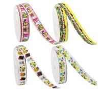 School Craft Ribbon - 1Cm X 450Cm Teacher Appreciation Decorative Trim, 4 Roll Event Celebration Supply 75G | Polyester Creative Crafting Ribbon Set, Enhances School Functions Parties Birthdays