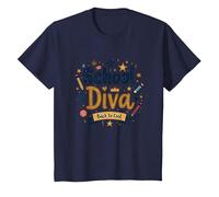 School Diva Back to Cool Girls Student Queen Starry Pencil Maglietta, Bambini, Navy, 4 Anni