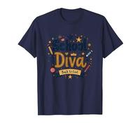 School Diva Back to Cool Girls Student Queen Starry Pencil Maglietta, Uomo, Navy, L