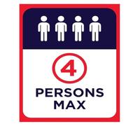 School Four Person Limit Tin Sign 12x8 Inch