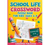 School Life Crossword Puzzle Book for Kids Ages 6-8 | Classroom Learning Word Games