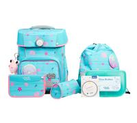 SCHOOL-MOOD Champion Pro - Set di 7 zaini per la scuola da 21,5 l, sistema ergonomico Easy Fit per 1 m fino a 1,50 m di altezza, stabile, tessuto impermeabile con catarifrangenti, Sirenetta Lilly