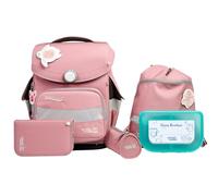 School Mood Timeless Axolotl Ocean Collection - Set di zaini per la scuola, 6 pezzi, rosa antico