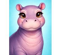 School Notebook Cute Animal Hippo - Graph Paper Interior, 60 Pages 8.5x11: Large Graph Paper Notebook for Kids, Students and Animal Lovers - Perfect for Math, School, Homework and Notes