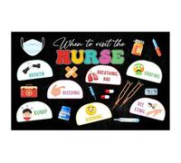 School Nurse Clinic Poster - Health Room Rules & When to Visit Guide, Educational Wall Art for Elementary & Middle School Office Decor (Framed,12x18inch(30x45cm))