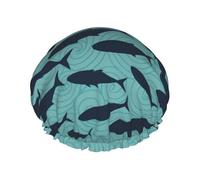 School Of Fish And Waves Cuffia Da Bagno Per Donna Comodo Cuffia Doccia Riutilizzabile Cuffie Capelli Per Hotel Viaggi Salone