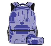 School of Fish Pattern Aumenta la tua fiducia con lo zaino alla moda da 2 pezzi, Multicolore#07, B:29.4x20x40cm P:19x7.5x3.8cm, Zaini Daypack
