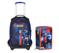 School Pack Trolley Più Astuccio Completo 3 Zip Optical Shade Boy