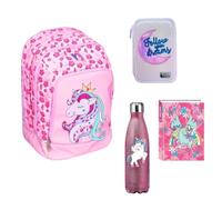 School Pack Unicorno: Zaino, Astuccio, Borraccia, Diario