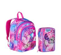 School Pack Zaino Advanced Più Astuccio Completo 3 Zip Tinypatch Girl