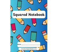 School Pattern 7mm Squared Notebook 12 - ideal for maths, science and engineering subjects