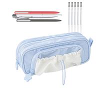 School Pencil Case Organizer, Large Capacity Stationery Storage Pouch, 8,27 x 3,35 x 2,2 cm, contenitore durevole con cerniera, portapenne e supply Holder for Art Craft Study, Classroom Office College