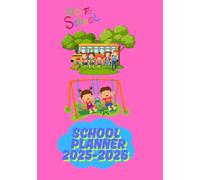School planner 2025-2026, August-July, 12 months, weekly pages and pages for notes, total 150 pages, with 12 cover designs, both Paperback and Hardcover, size 7 x 10 inches.